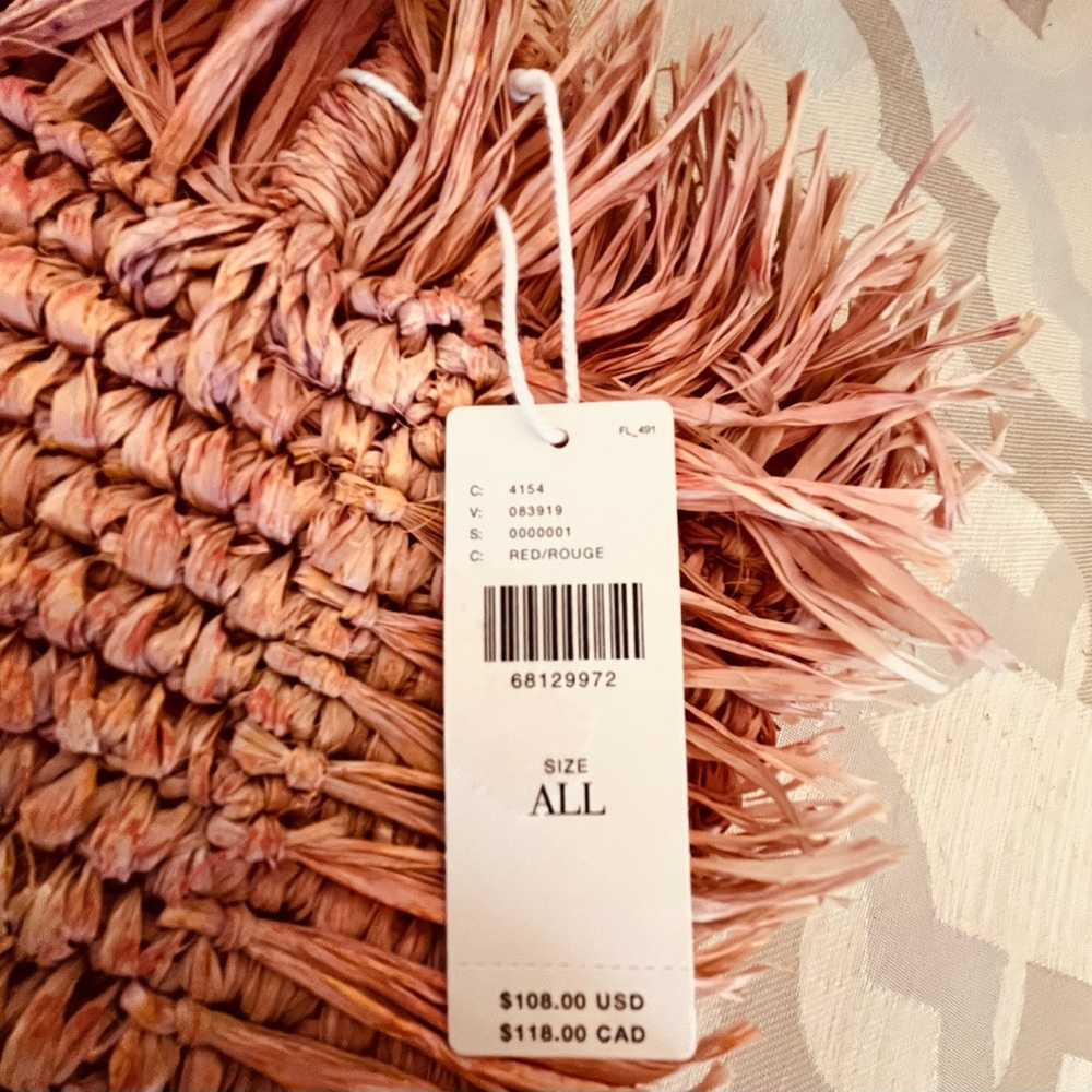 NWT Anthropologie Lusana Maris All Natural Handmade Eco Palm Leaf Bag Medium - Picture 3 of 6
